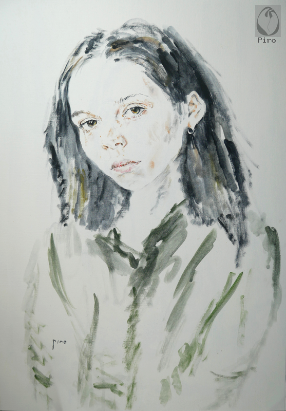 oil on paper - olio su carta di Piro